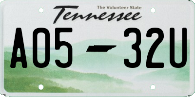 TN license plate A0532U