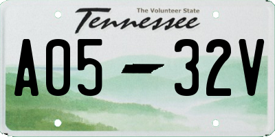 TN license plate A0532V