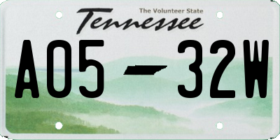 TN license plate A0532W