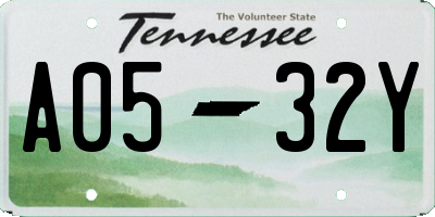 TN license plate A0532Y