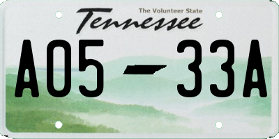 TN license plate A0533A