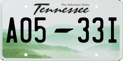 TN license plate A0533I