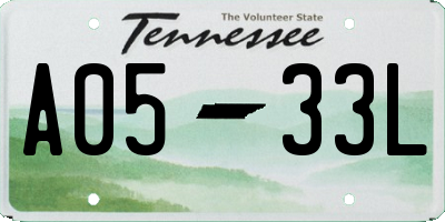 TN license plate A0533L