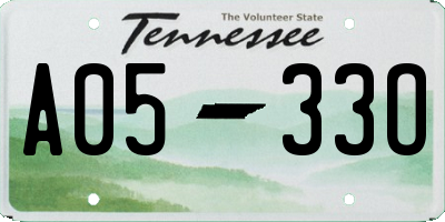 TN license plate A0533O