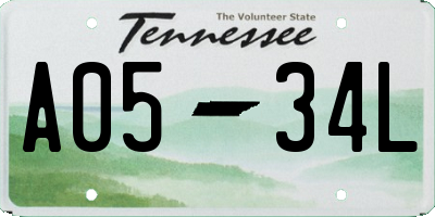 TN license plate A0534L