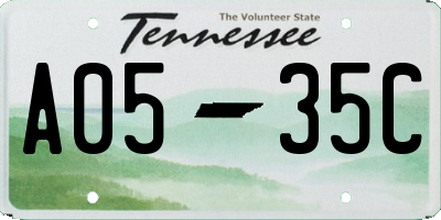 TN license plate A0535C