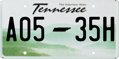 TN license plate A0535H