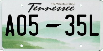 TN license plate A0535L