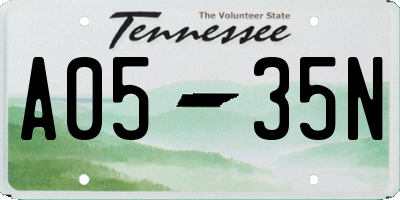 TN license plate A0535N