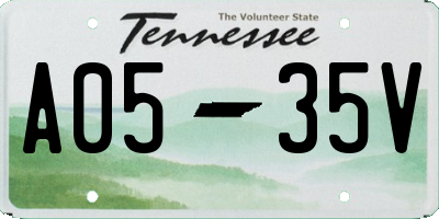 TN license plate A0535V