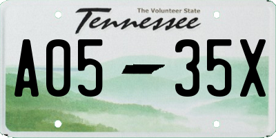 TN license plate A0535X