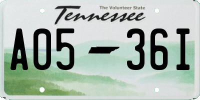 TN license plate A0536I