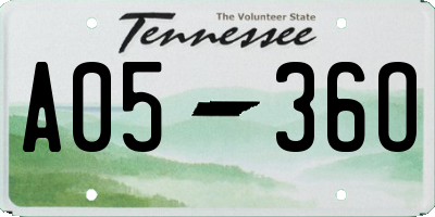 TN license plate A0536O