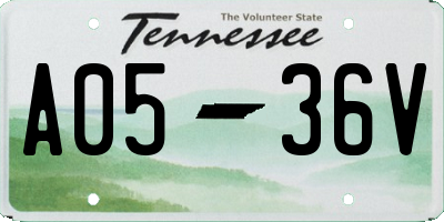 TN license plate A0536V