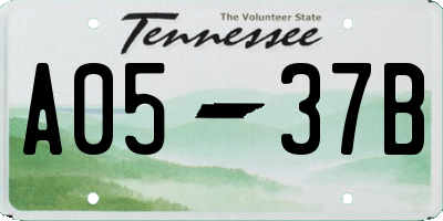 TN license plate A0537B