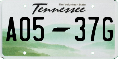 TN license plate A0537G