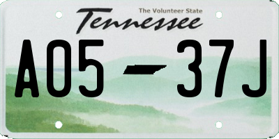 TN license plate A0537J