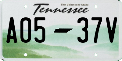 TN license plate A0537V