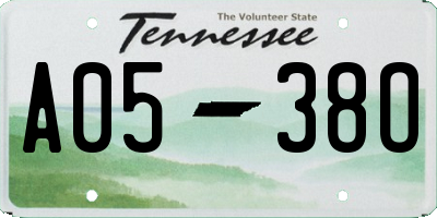 TN license plate A0538O