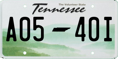 TN license plate A0540I