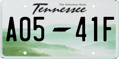 TN license plate A0541F