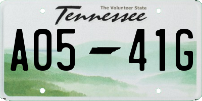 TN license plate A0541G