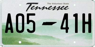 TN license plate A0541H