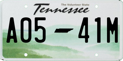 TN license plate A0541M