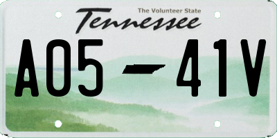 TN license plate A0541V