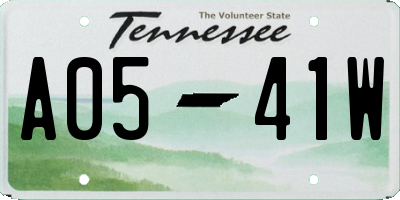 TN license plate A0541W