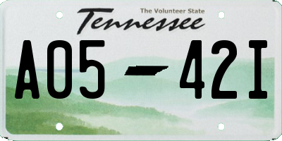 TN license plate A0542I