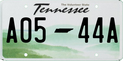 TN license plate A0544A