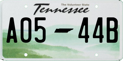 TN license plate A0544B