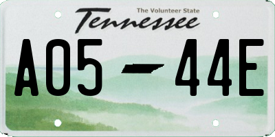 TN license plate A0544E