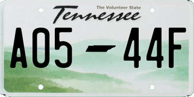 TN license plate A0544F