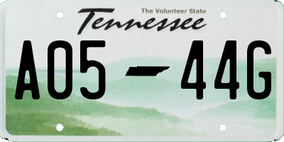 TN license plate A0544G