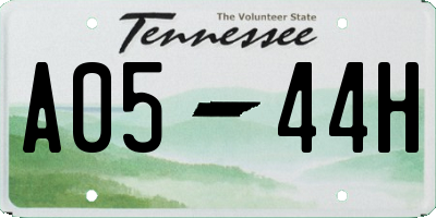 TN license plate A0544H