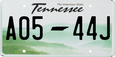 TN license plate A0544J