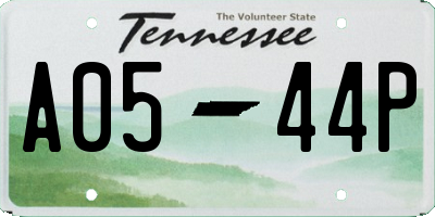 TN license plate A0544P