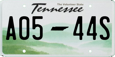 TN license plate A0544S