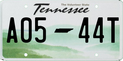 TN license plate A0544T