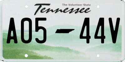 TN license plate A0544V