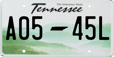 TN license plate A0545L