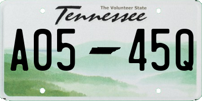 TN license plate A0545Q