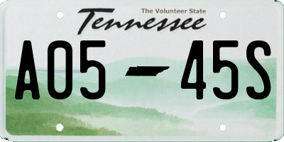 TN license plate A0545S