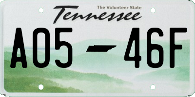 TN license plate A0546F