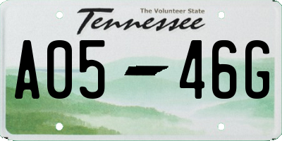 TN license plate A0546G