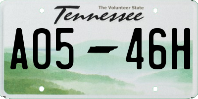 TN license plate A0546H