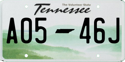 TN license plate A0546J