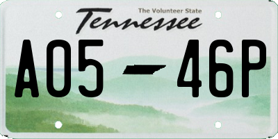 TN license plate A0546P